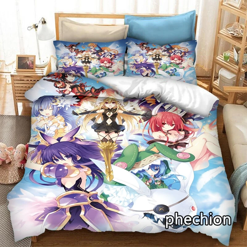 

Комплект постельного белья phechion DATE A LIVEⅢ с 3D принтом, пододеяльники, наволочки, слитное одеяло, Комплект постельного белья s, постельное белье, постельное белье K257