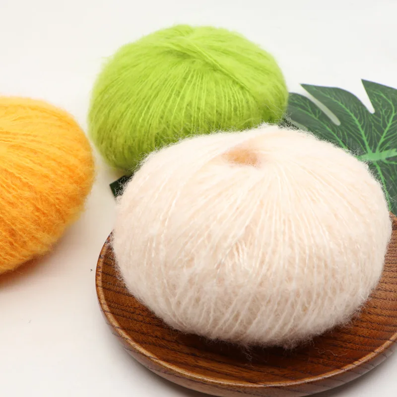 1Pc 25g Mohair Yarn hand Knitting Yarn Crochet  Warm Wool line Sweater shwal Scarf thread 2