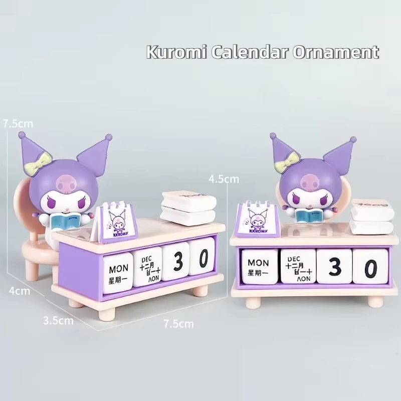 Calendario Kuromi con Personaggi Cartoon Carini Seduti, Organizer con Data a Vista, Decorazione da Scrivania Rosa, Visualizzazione Mese, Settimana e Data - immagine 4