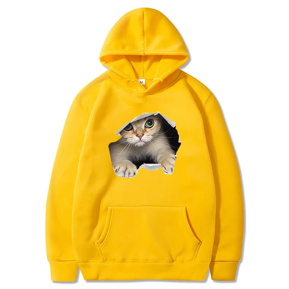 2023 New Fashion Hoodies Cute Cat Printed Men's Hoodies Sweatshirts Women's Sportswear Fleece
