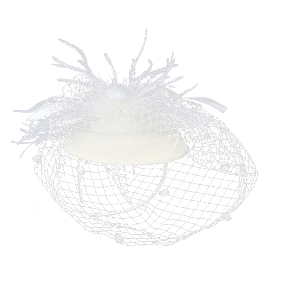 

Fascinators Hat Womens Pillbox Hat with Veil Vintage Tea Patry Headband 20s 50s Headpiece for Wedding Church ( Beige )