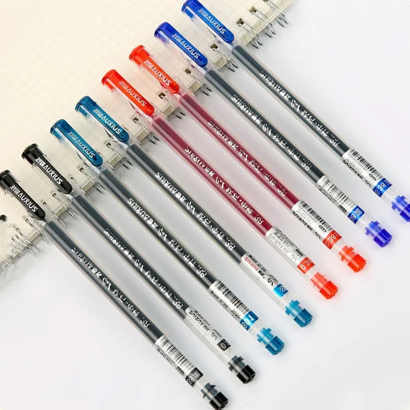 3pcs Lot 0.38mm Black Blue Red Ink Gel Pen School Office Supply Business Signature Stationery Gift Student Writing Drawing Tool 3pcs kawaii erasable washable handle cactus erasable pen refill 0 38mm blue ink magic gel pens school supply office writing tool