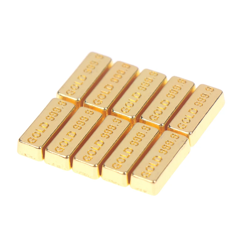 10pcs Miniature Model Doll House Accessories Mini Ruyi Gold Ingot Gold Bar Coin Model Decoration Doll House Simulation Decor 4