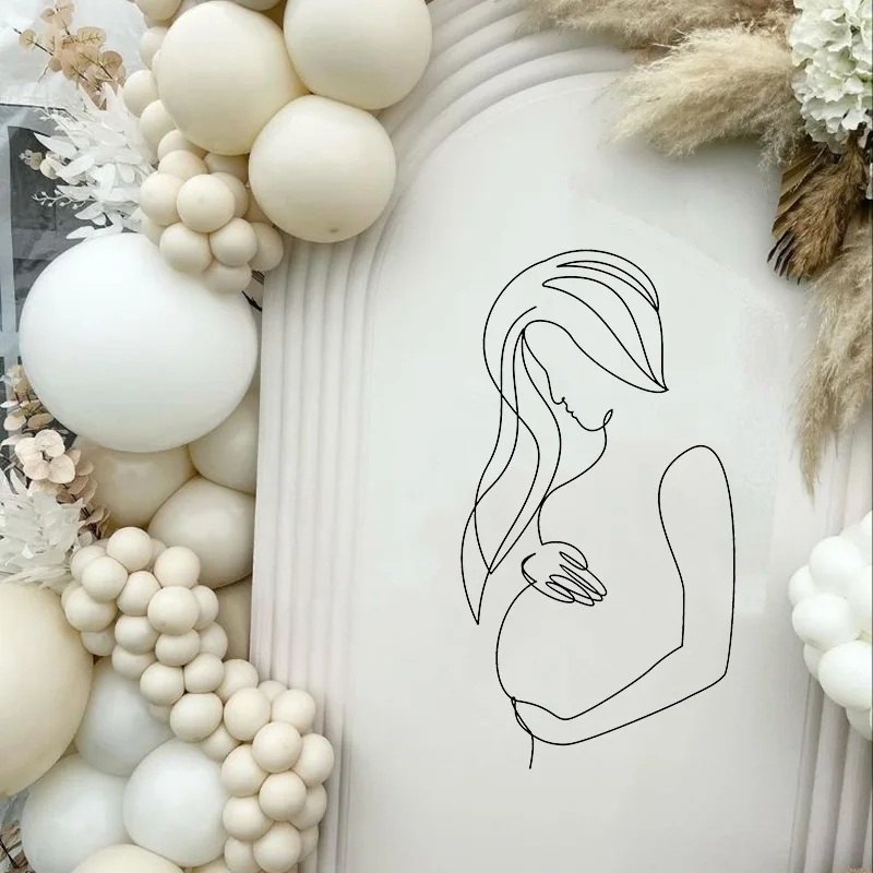 Schwangere Frau Silhouette Vinyl Aufkleber Baby party Geschlecht offenbaren Mutter, um Hintergrund Dekor Aufkleber zu sein