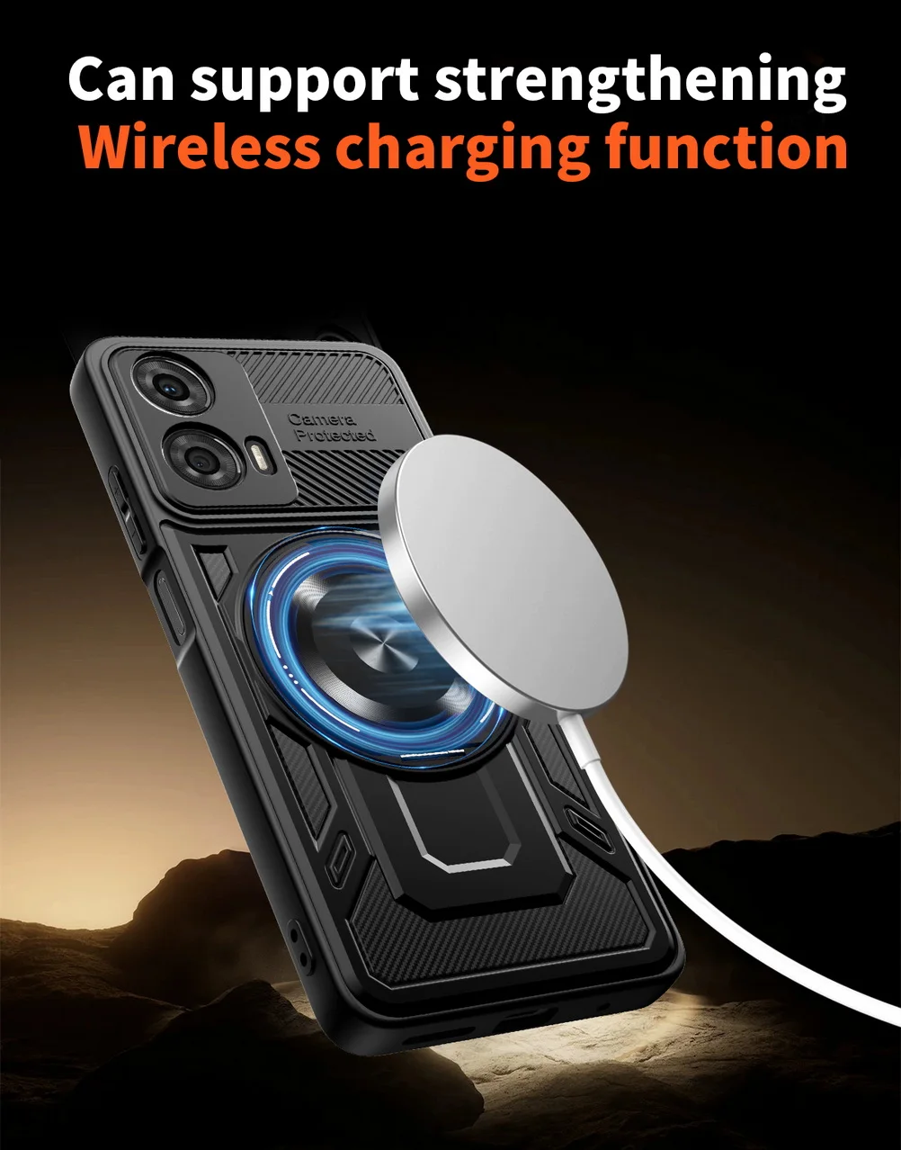 Versatile Rotatable Metal Ring Holder Magnetic Protective Case