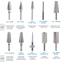 Ceramic Tungsten Carbide Nail Drill Bit Rotate Burr Milling Nail Cutter Bits Electric Drill Machine For Manicure Pedicure Tools 2
