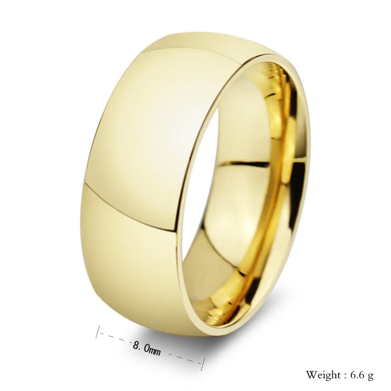 Qianbei 8mm Classic Wedding Ring for Men Women Three Color Stainless Steel US Size 7-12 6