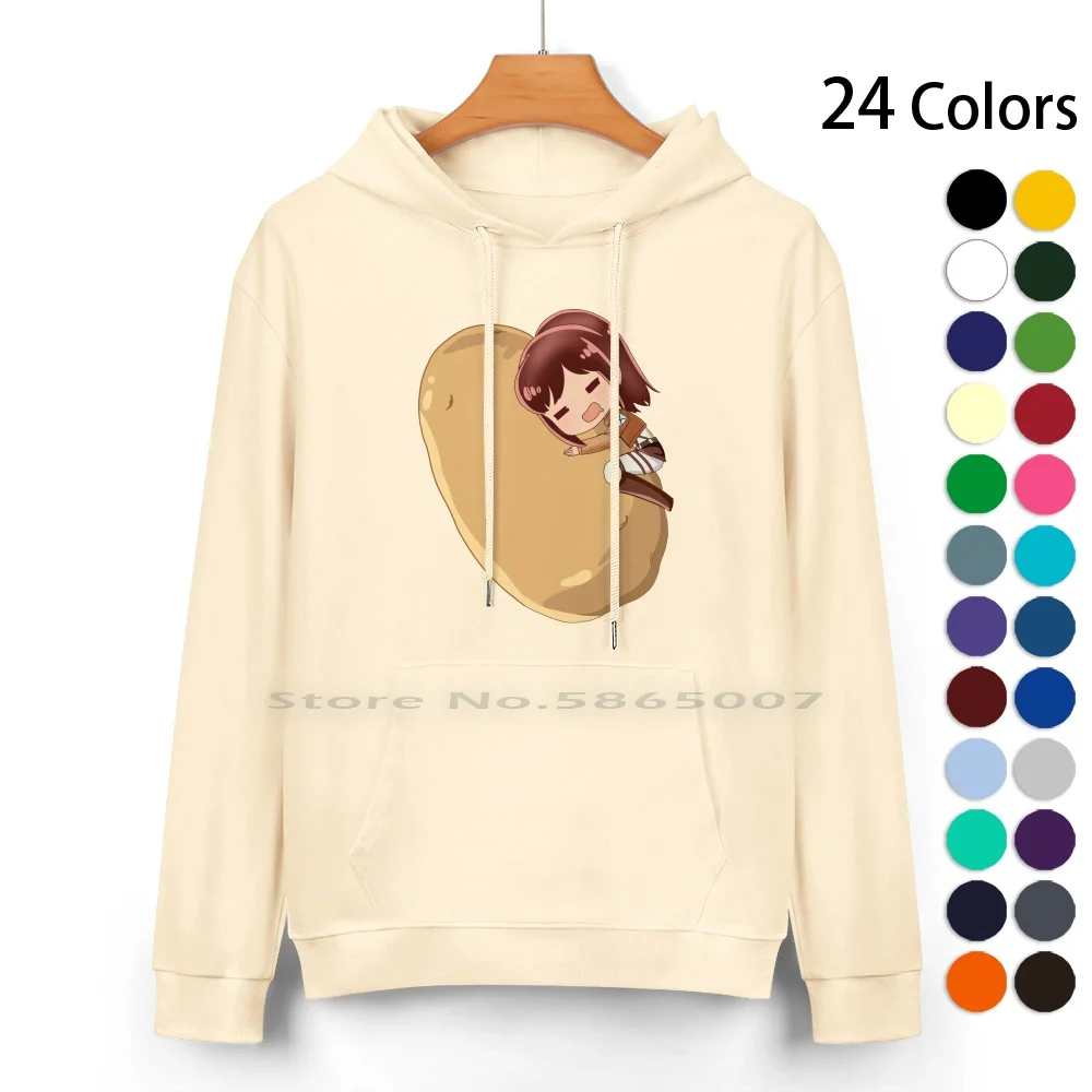 

Sasha High On Potato Pure Cotton Hoodie Sweater 24 Colors Sasha Attack On Titan Aot Potato Girl Anime Manga Levi Eren Armin