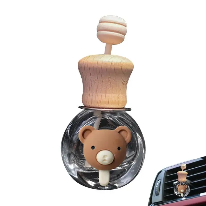 Car Fragrance Empty Glass Bottle Cute Freshener Bottle Perfume Clip Air