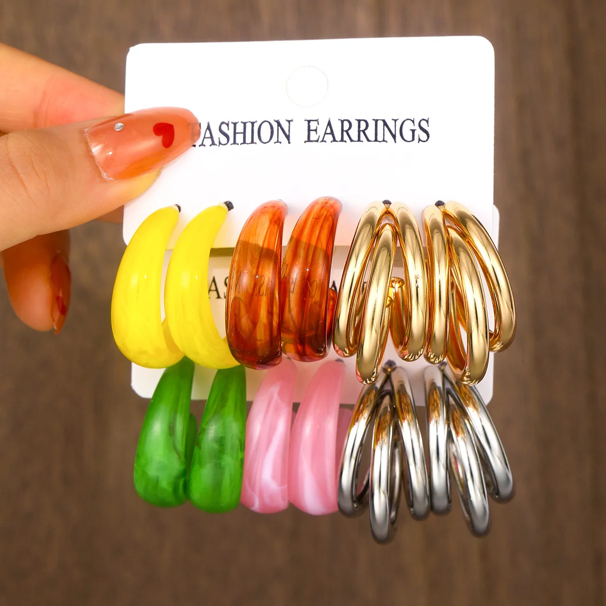12 stücke Böhmischen Bunte Harz Ohrring Set Für Frauen Vintage Wasser Tropfen Hoop Ohrringe Täglichen Verschleiß Dating Party Schmuck Geschenke 2025 – Detail 8