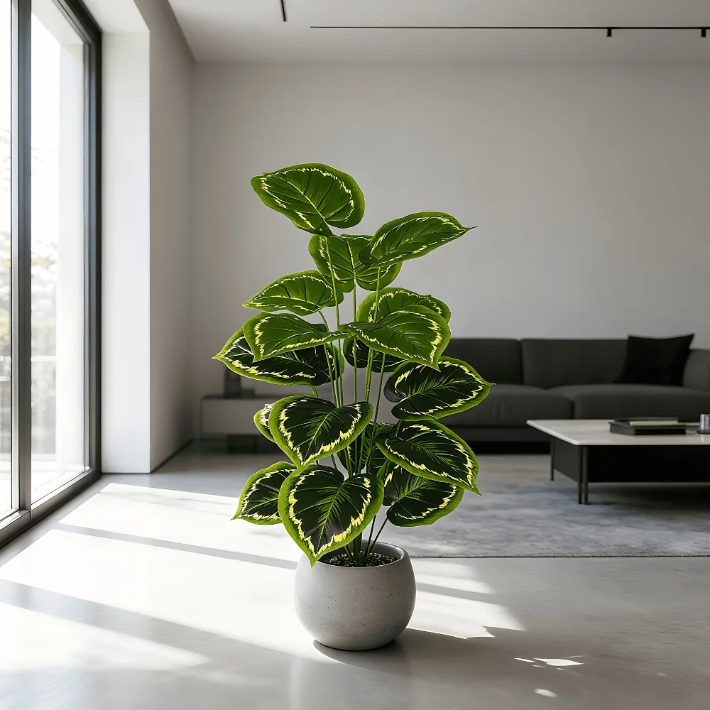 2 Stück Künstliche Palme Kunstpflanzen Palmblätter für Heim- und Raumdekoration Grünpflanzen Zimmerpflanzen Blumenarrangement Deko – Detail 9