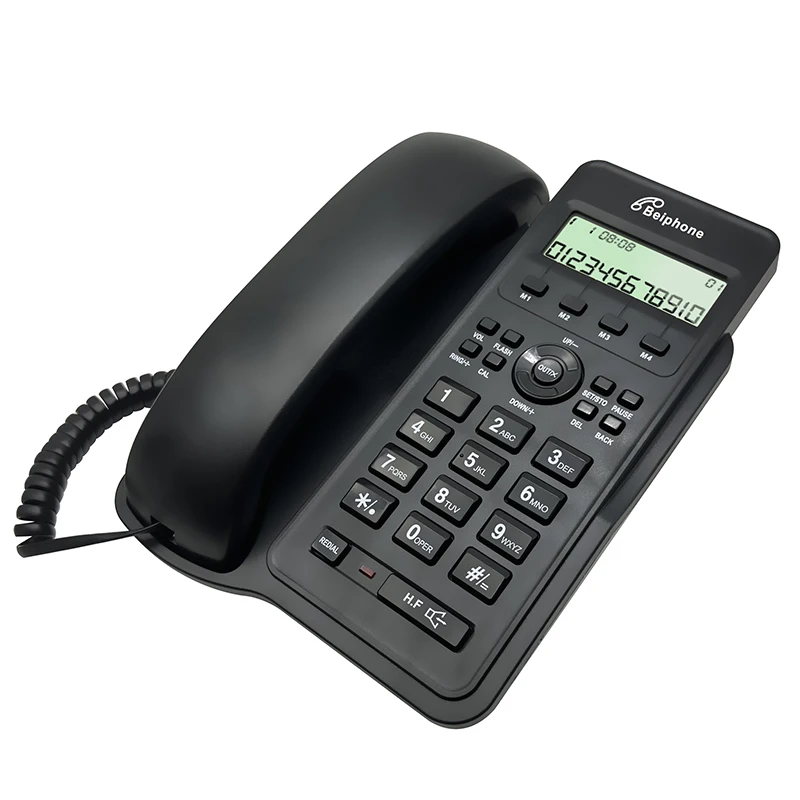 Enhanced Desktop Corded Landline Phone with LCD Display and Hands-Free Calling
