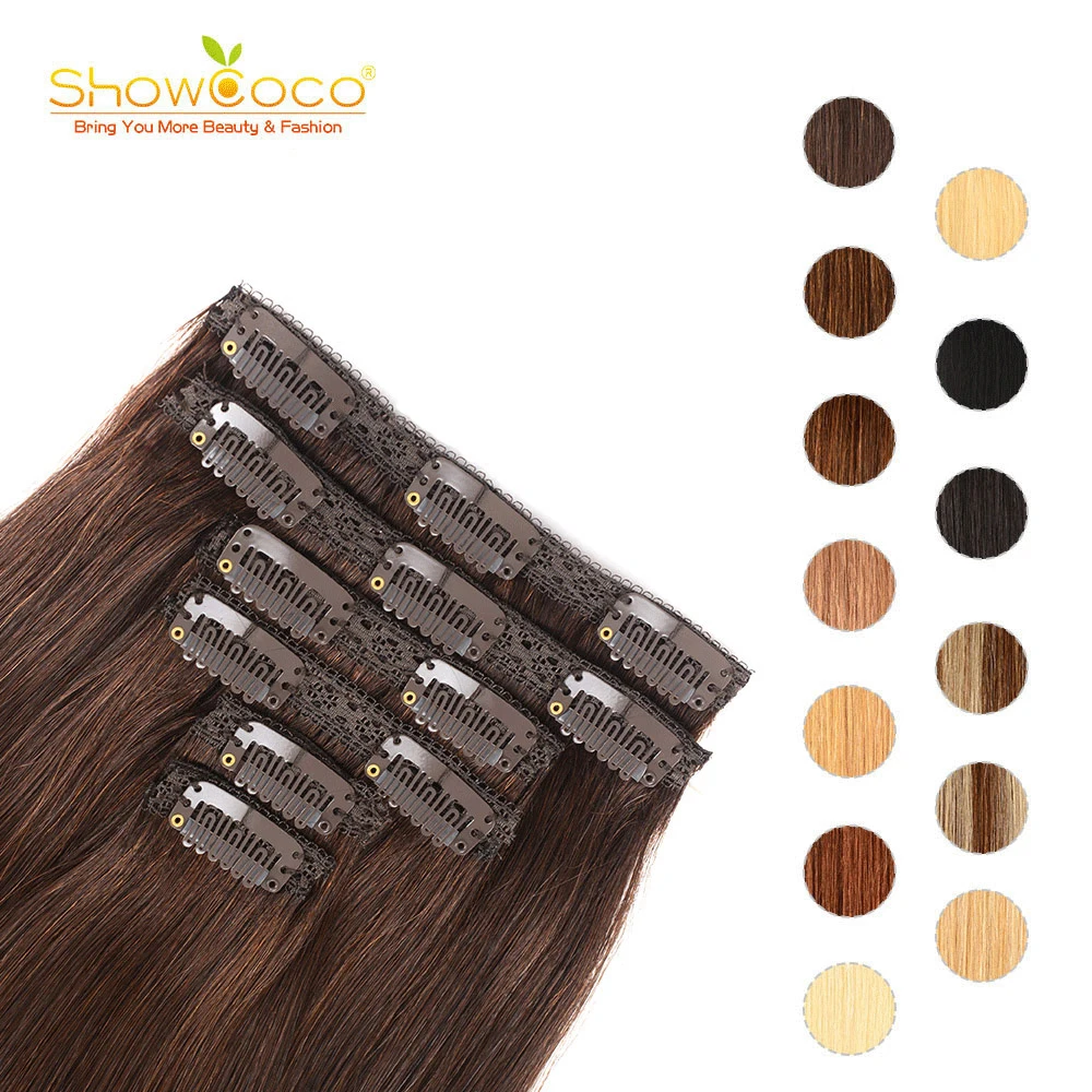 ShowCoco, накладные человеческие волосы на клипсе