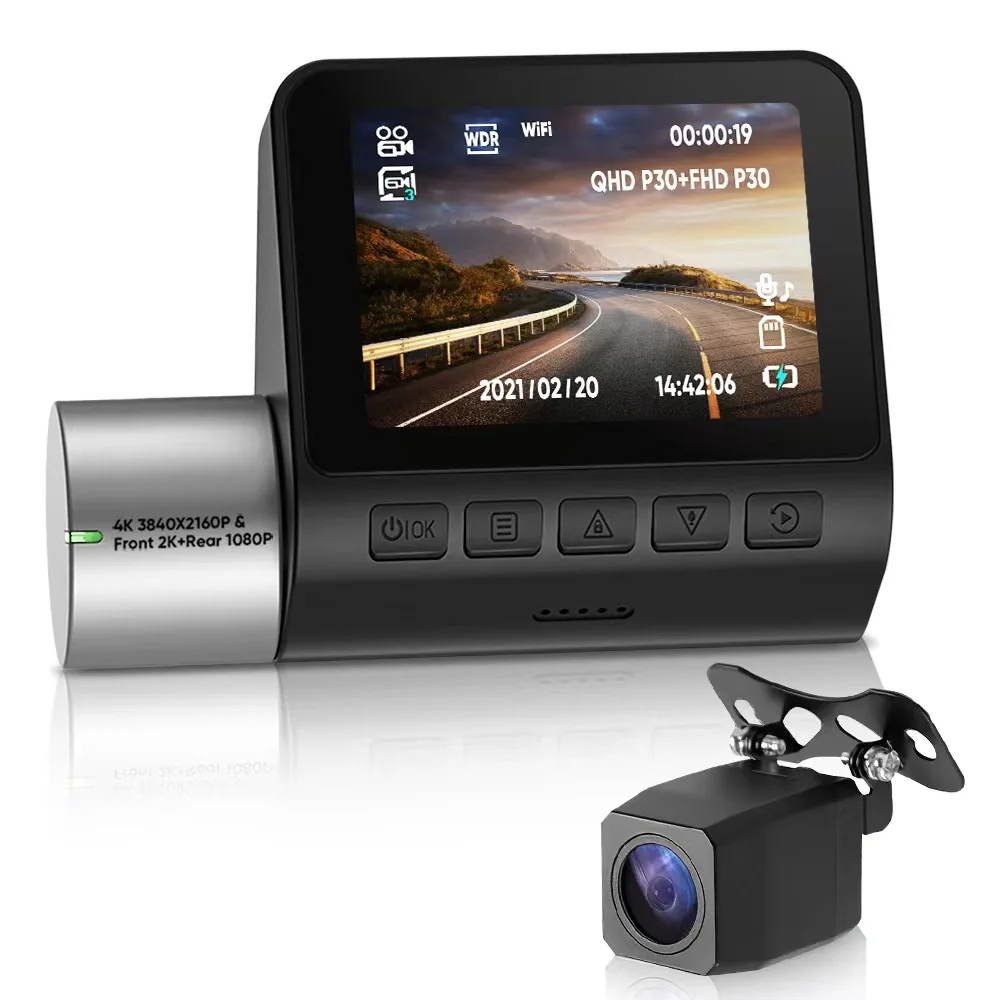 V50 Ultra HD Dash Cam  Dual Channel Car Dash Camera 4K With GPS WiFi 170° High-definition Night Vision 1