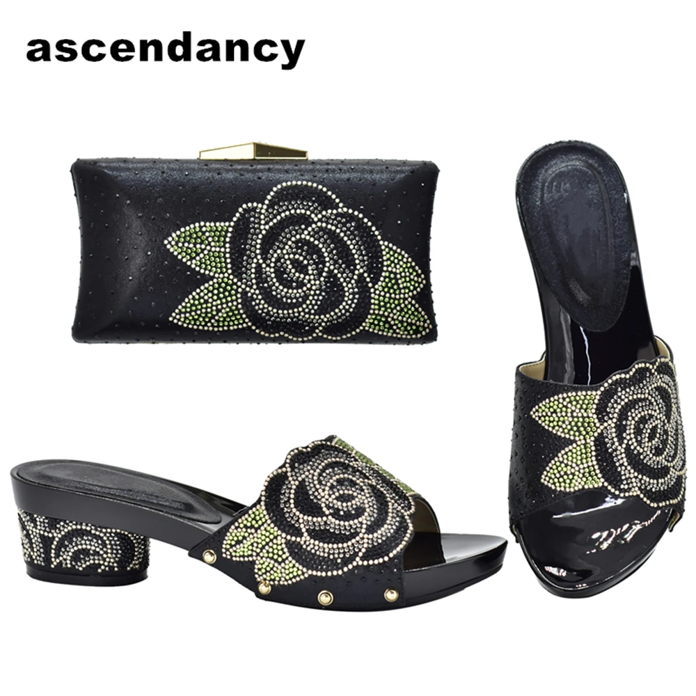 

Latest Italian Shoes with Matching Bags Set Decorated with Rhinestone Women Shoes Summer 2023 Women Shoes and Ba Set In Italy