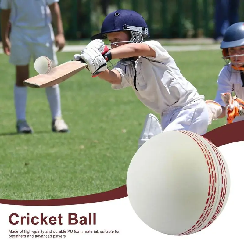 Cricket Ball 3pcs Durable PU Training Balls Sports Wind Swinging Bouncing Spinning for Practice