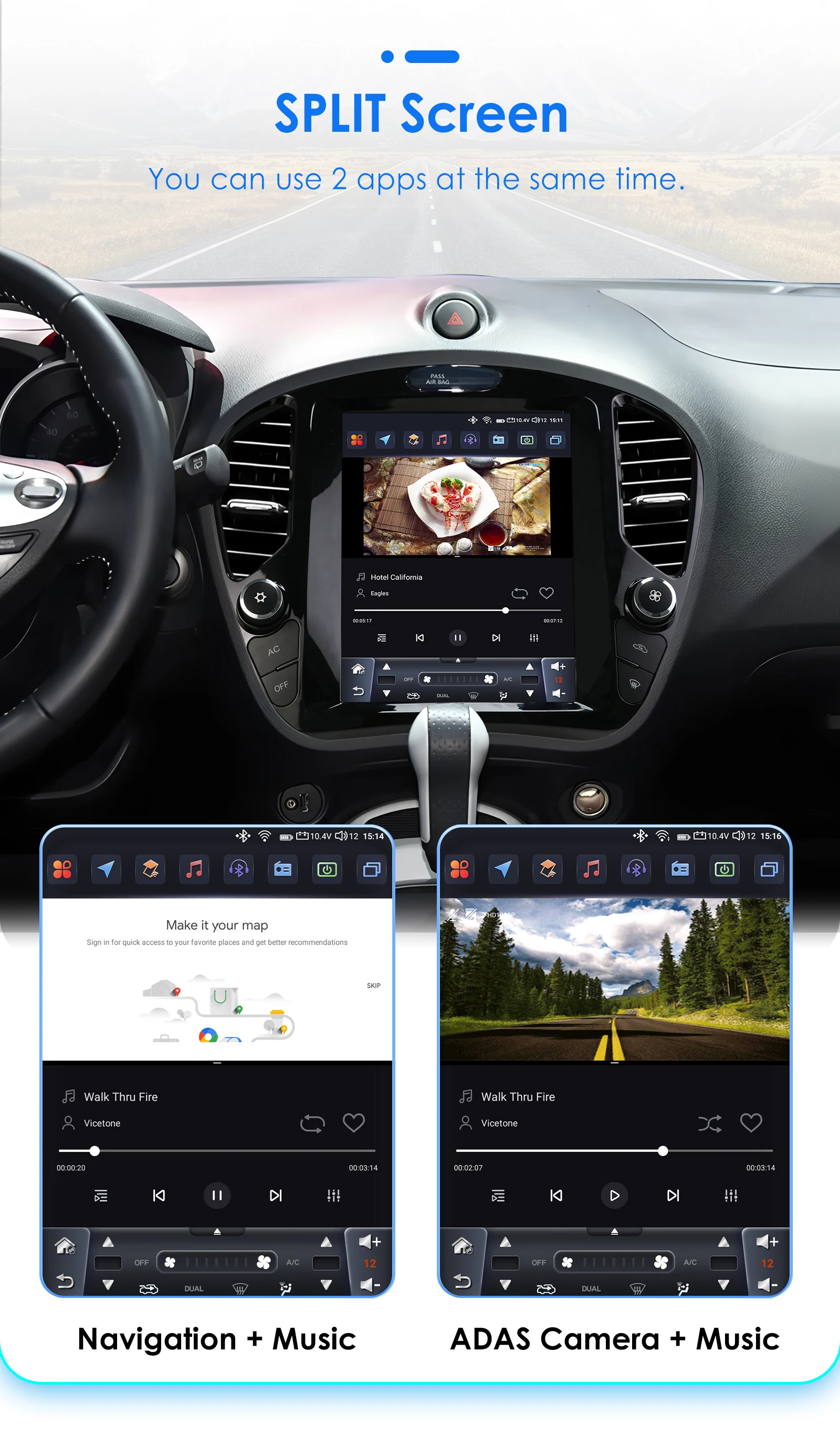 Android Autoradio Multimedia für Nissan Juke 2011-2018 für Infiniti ESQ 2014-2019 Carplay Auto 9,7 Zoll vertikaler Bildschirm Stereo – Detail 31