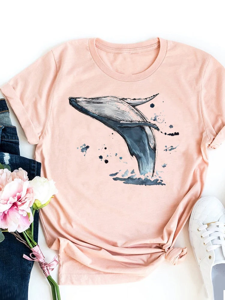 thumbnail image 1 of Camiseta con estampado de dibujos animados de dinosaurios y amor, ropa de verano de manga corta para mujer, camiseta básica gris, camiseta gráfica de moda, 1 of 5