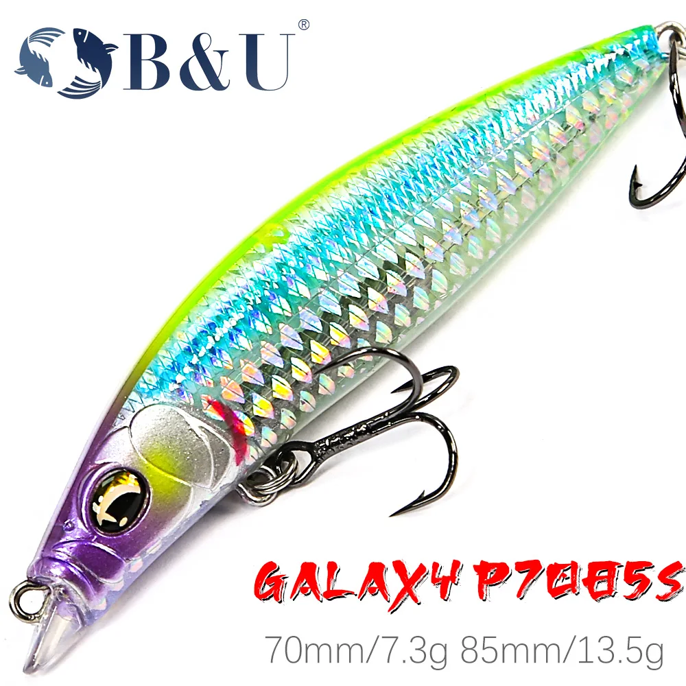 B & U Sinking Gravity Pencil Heavy Stick Fishing Lure 50Mm 8G Saltwater Lipless Minnow Wobbler Esca In Plastica Dura