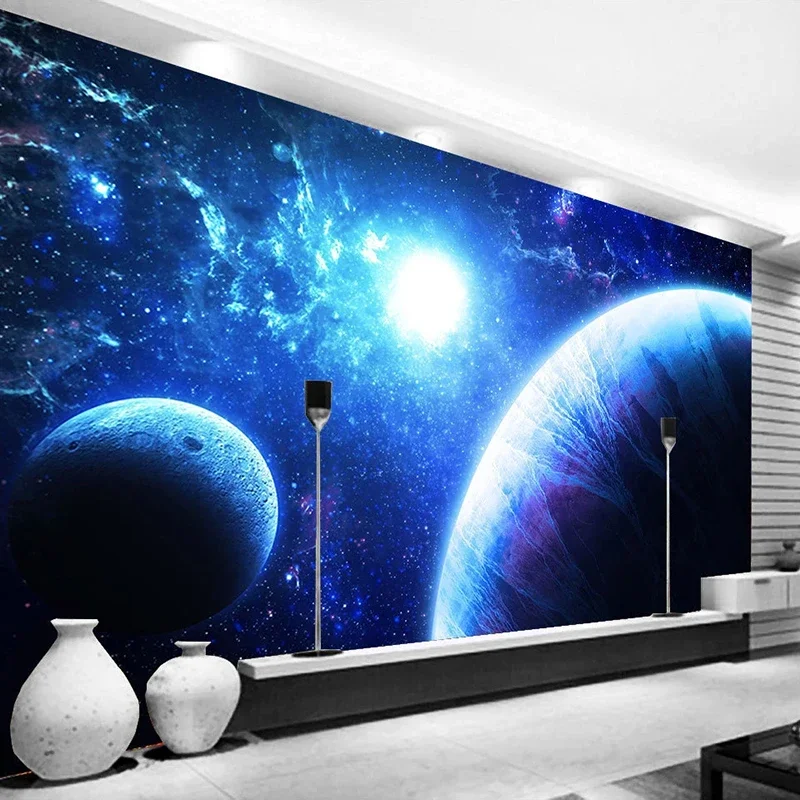 

Custom Papel De Parede 3D Photo Wallpaper Beautiful Starry Sky Universe Earth Large Mural Living Room Bedroom Background Fresco