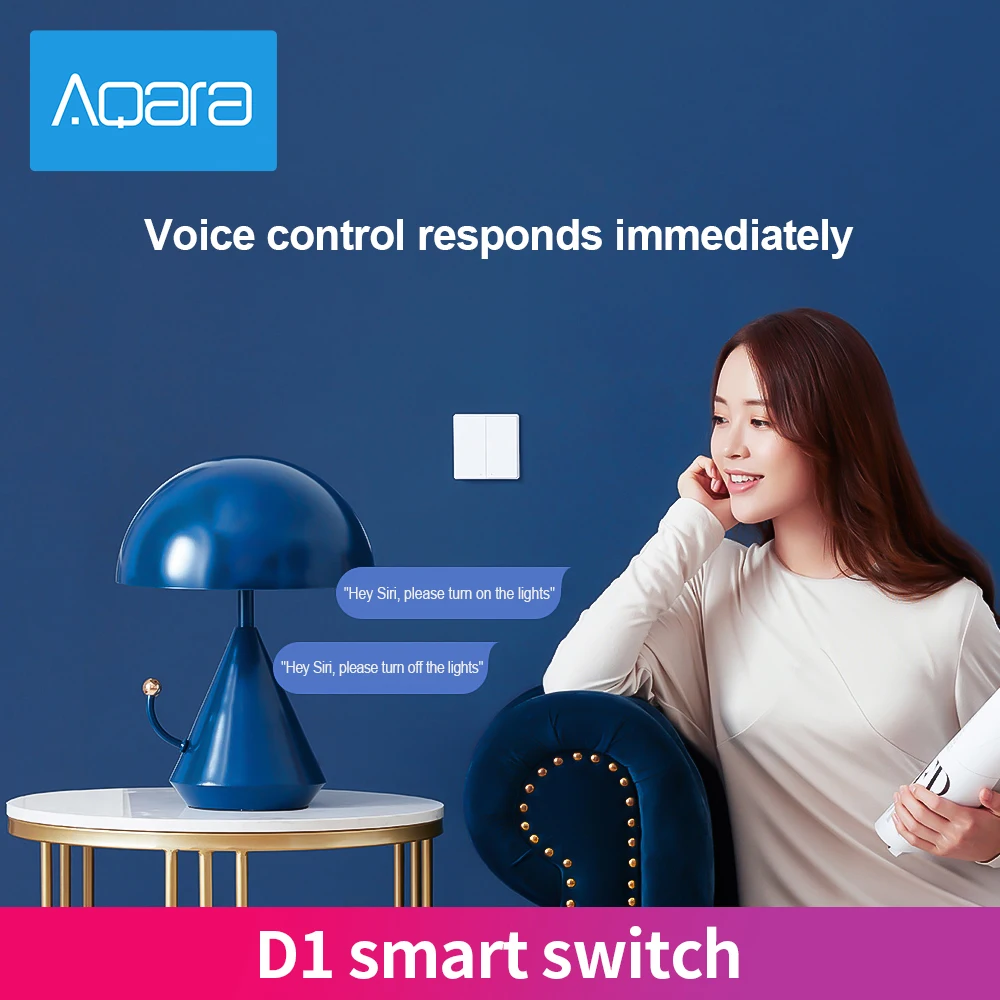 Aqara D1 Smart Wall Switch Zigbee Wireless Remote Control Key Light Switch Neutral Fire Wire Triple Button For Mijia Smart Home, Alina Gadgets