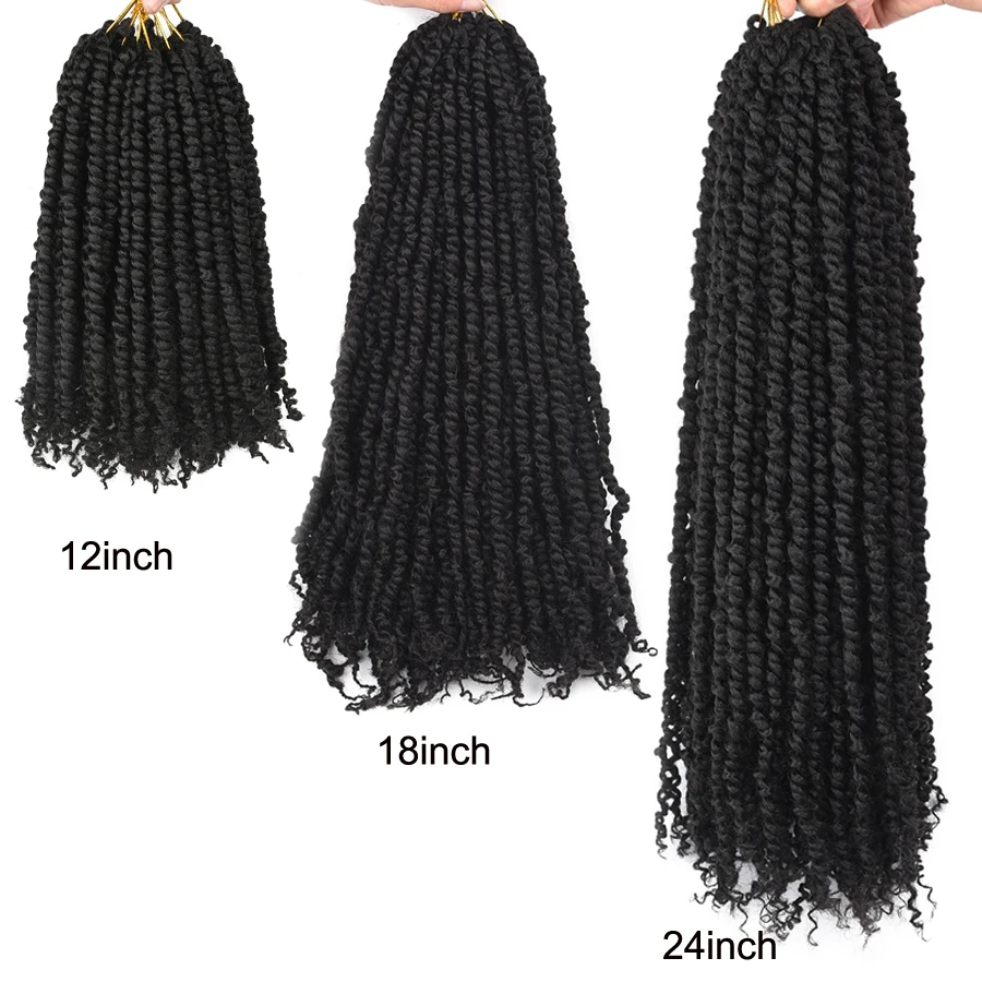 Extension Capillaire Synthétique Pré-Torsadée au Crochet pour Femme, 16 Racines/Pièce