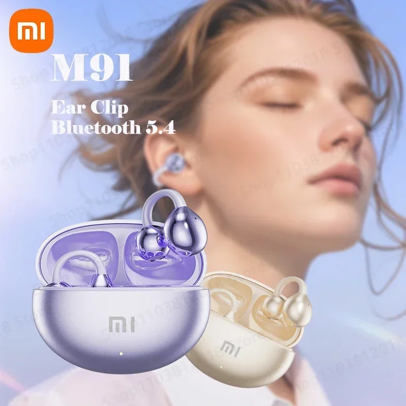 سماعات أذن Xiaomi اللاسلكية Bluetooth M91 مفتوحة الأذن ENC للحد من الضوضاء عالية الدقة تعمل باللمس مناسبة لنظام Android وiOS