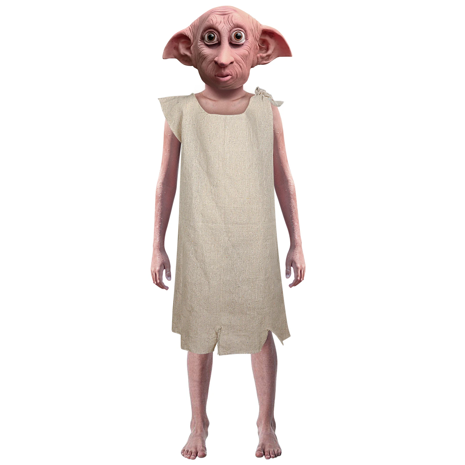 thumbnail image 1 of Máscara de disfraz de Dobby, elfo divertido para fiesta de Halloween, orejas de elfo, accesorios para la cabeza completa, máscara y disfraz para niños, conjunto completo de decoración, 1 of 4