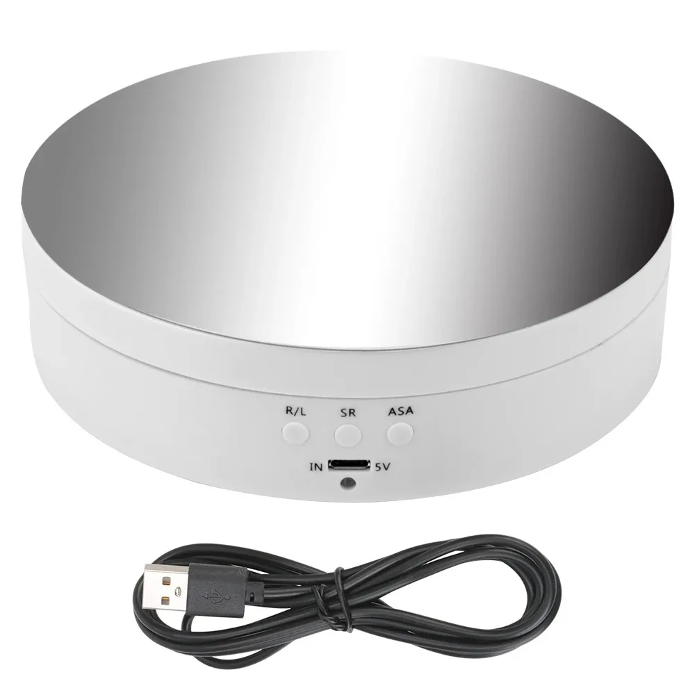 Motorised Rotating Mirror Display Stand 360 Degree Turntable Jewellery Holder USB Power Supply Rotating Shooting Three Speeds jewelry display stand,rotating display stand,rotating turntable plate