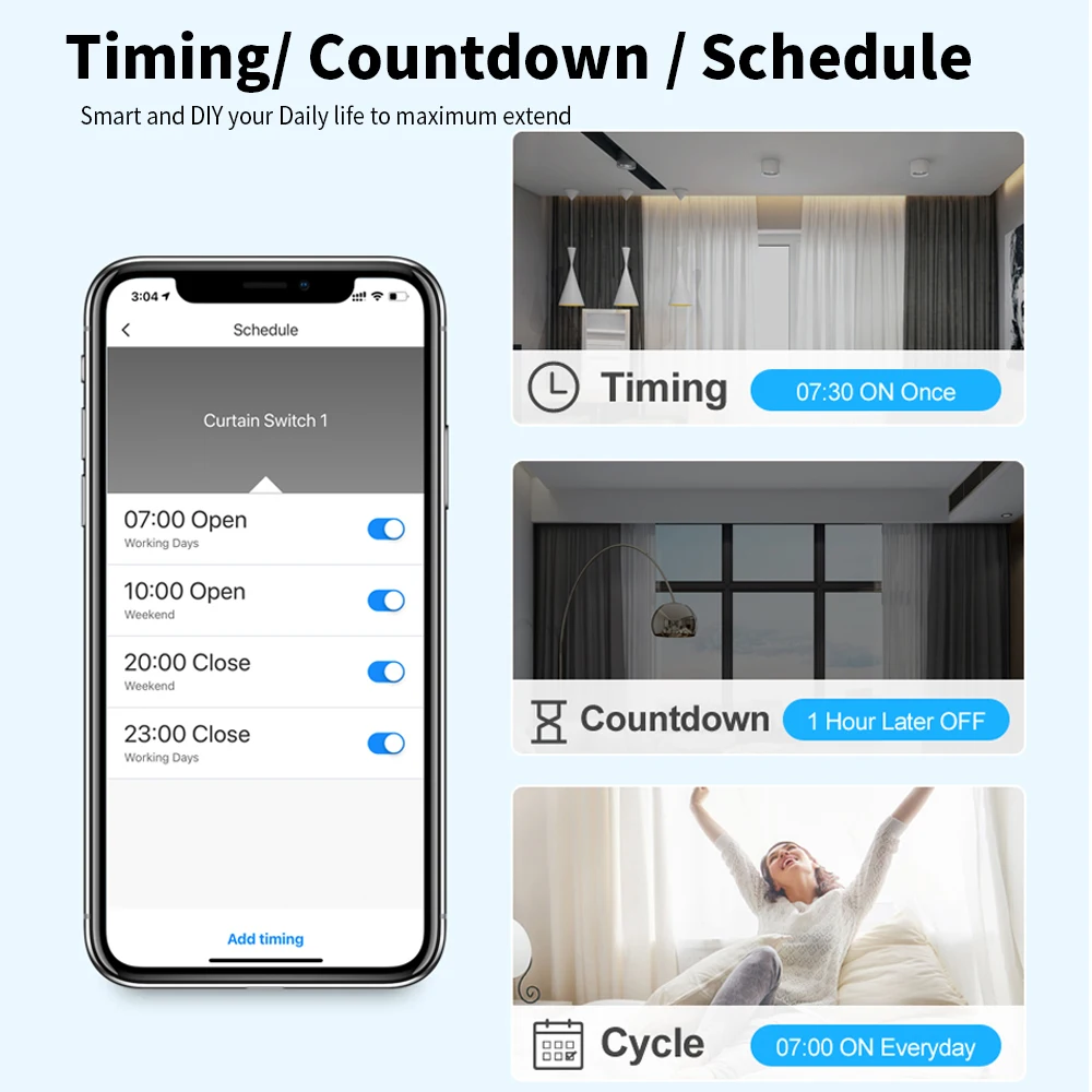 투야 와이파이 스마트 스위치 음성 제어 |   알렉사/구글/앱 원격 제어 지원 |   전원 차단 메모리/타이머 카운트다운/가족 공유