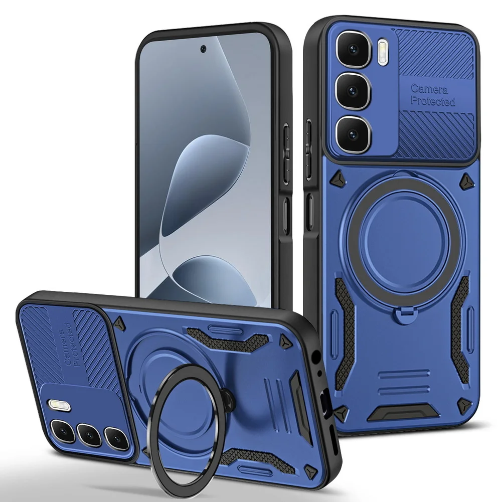 Magnetic Adsorption Case with Metal Ring Holder