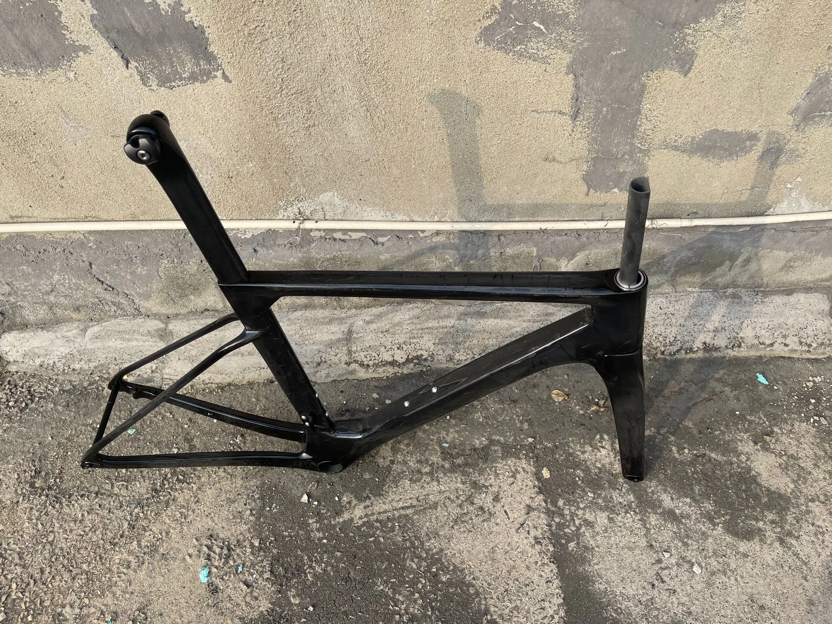 Model T47 Ostro Vam Full Black Glossy Frameset Carbon Bike Road Frame with Fork Seatpost Clamp Headset With 32C Disc Brake