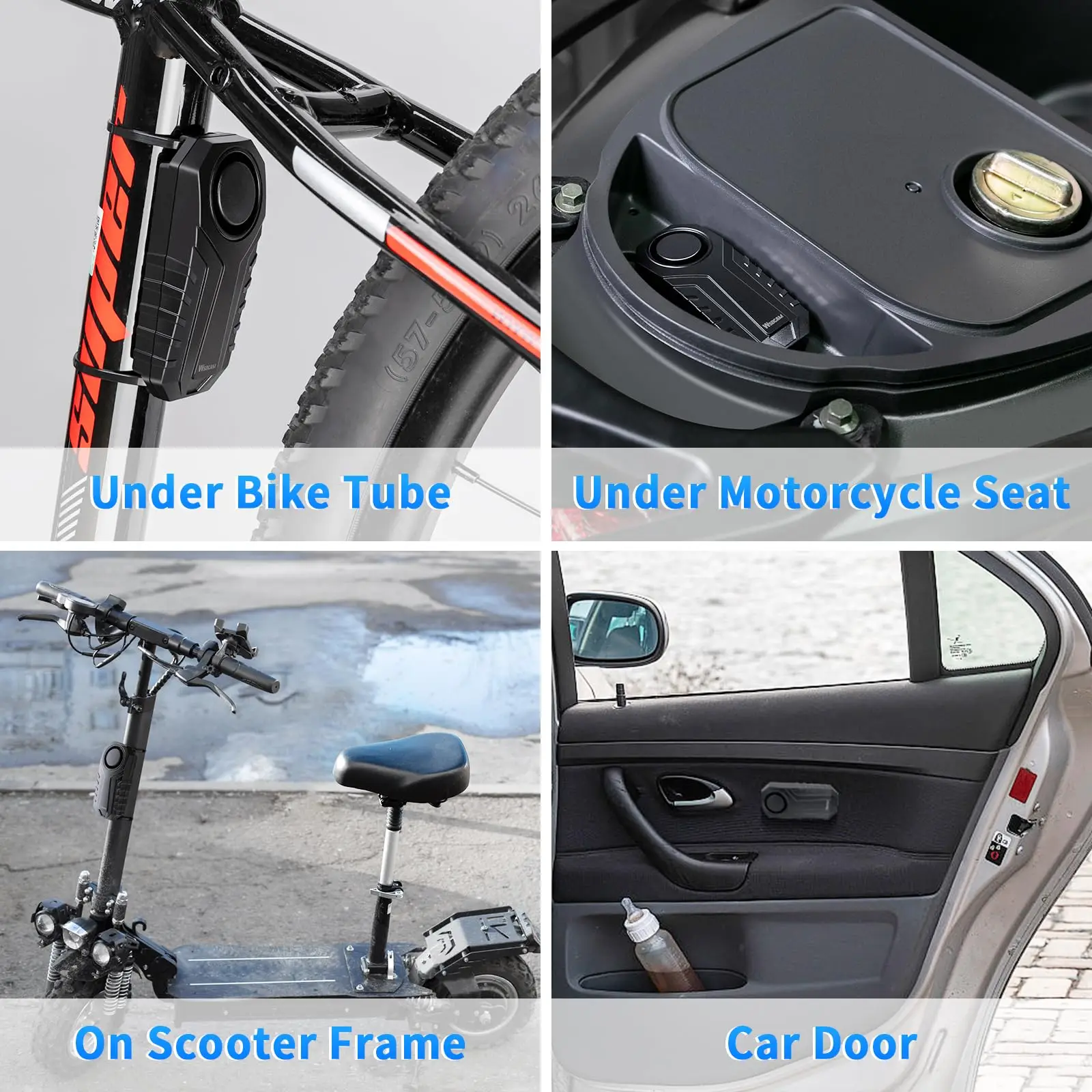 Motorcycle Alarm Bike Alarm Anti Theft Alarm 113dB Loud Anti Theft Vibration Sensor Alarm Systems for Motorcycle Waterproof Electric Bike Security Alarm with Remote