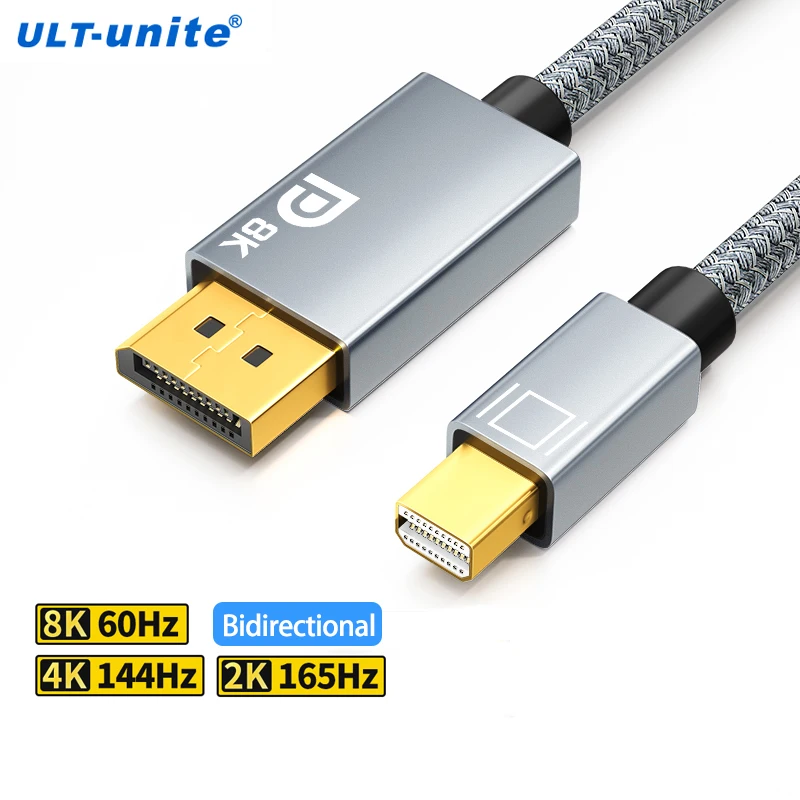 8K60HzMiniDisplayPorttoDisplayPortCableBidirectional4K144HzDP