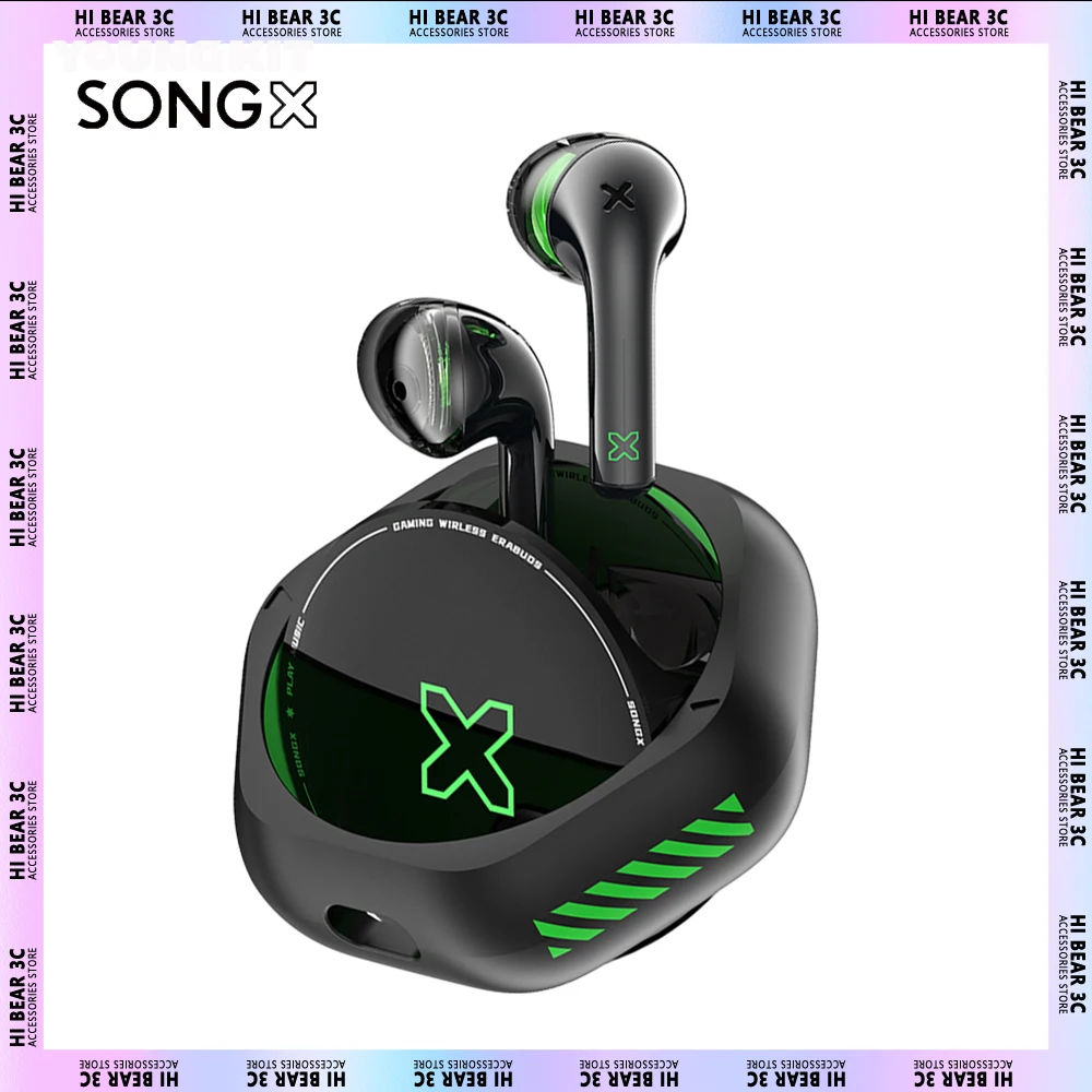 

SONGX10 Earphones True Wireless Bluetooth 5.2 TWS X-Bass Headphones Stereo Noise Reduction In-Ear Ergonomic Design Earbuds Gift