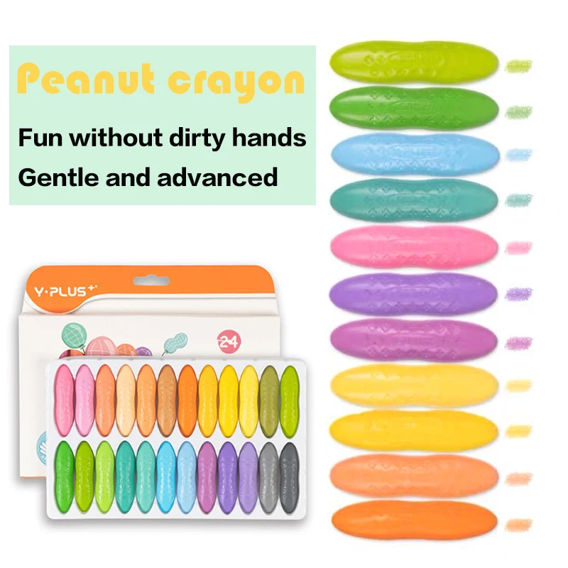 12/24 Colors/Set Drop Shape Crayons Non Dirty Hand Washable Safe