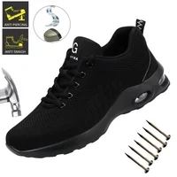 Air Cushion Work Safety Shoes For Men Breathable Work Sneakers Steel Toe Shoes Women & Man Anti-puncture Safety Protective Shoes