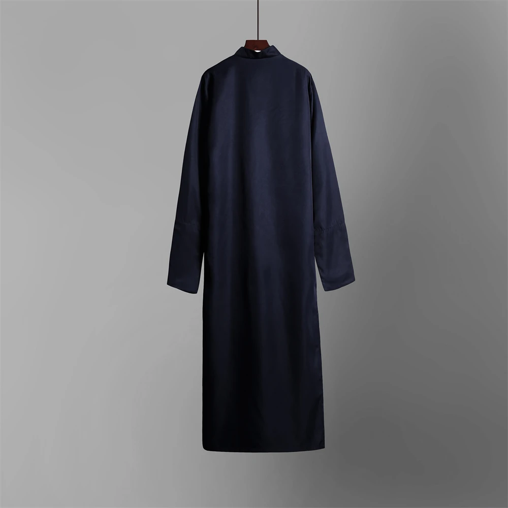 1pcs Men's Chinese Traditional Robe Kung Fu Uniforms Grooms Wedding Clothes Male Stage Crosstalk Performance Costume Coat Gift
