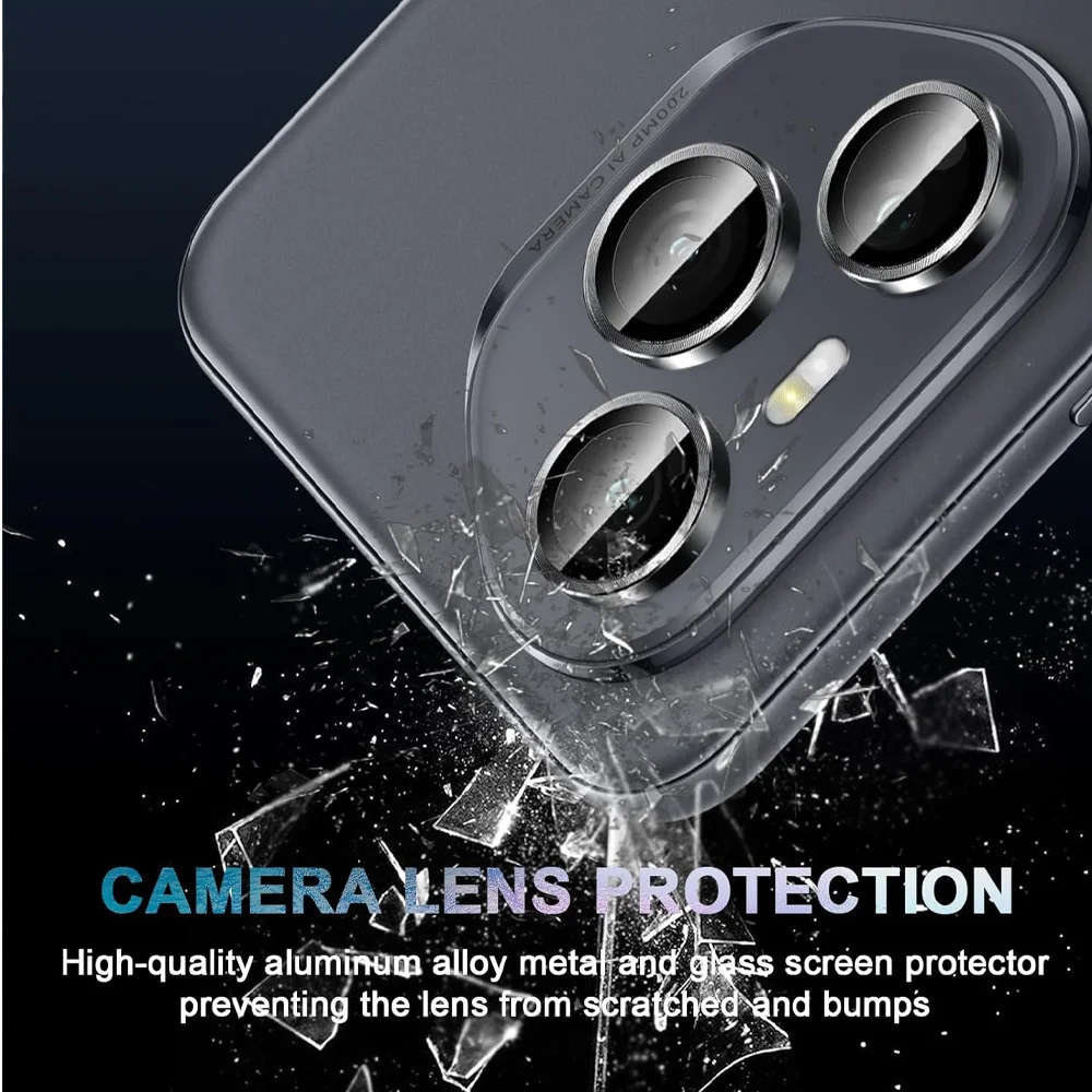 Premium 3D Metal Camera Lens Protector with Glass Finish