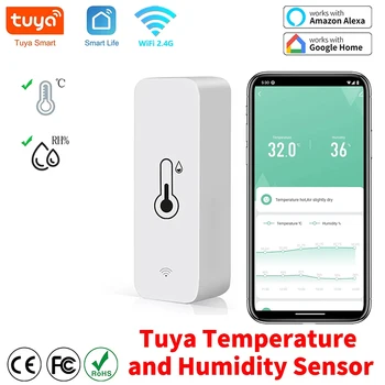 Tuya Zigbee WiFi Temperature And Humidity Sensor APP Remote Monitor For Smart Home var SmartLife WorkWith Alexa Google Assistant 1