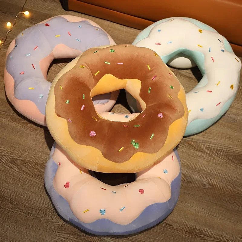 45/70cm Donut Shaped Seat Cushion Stuffed Toys Car Mats Plush Pillow Chair Sofa Cushion Kawaii Room Decor for Kids Grown-Ups
