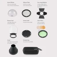 Godox AK-R1 Flash Accessory Set Mini Photography Allowance For Godox AD200 H200R V1 Round Flash lamp Head Soft light ball 2