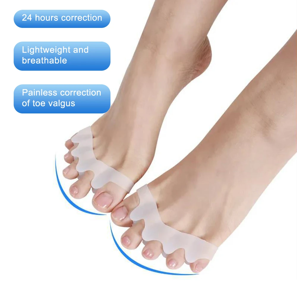 Hallux Valgus Corrector Bunion Toe Separator Gel Toe Straightener Spacer Silicone Corrector Foot Finger Separator Foot Care Tool