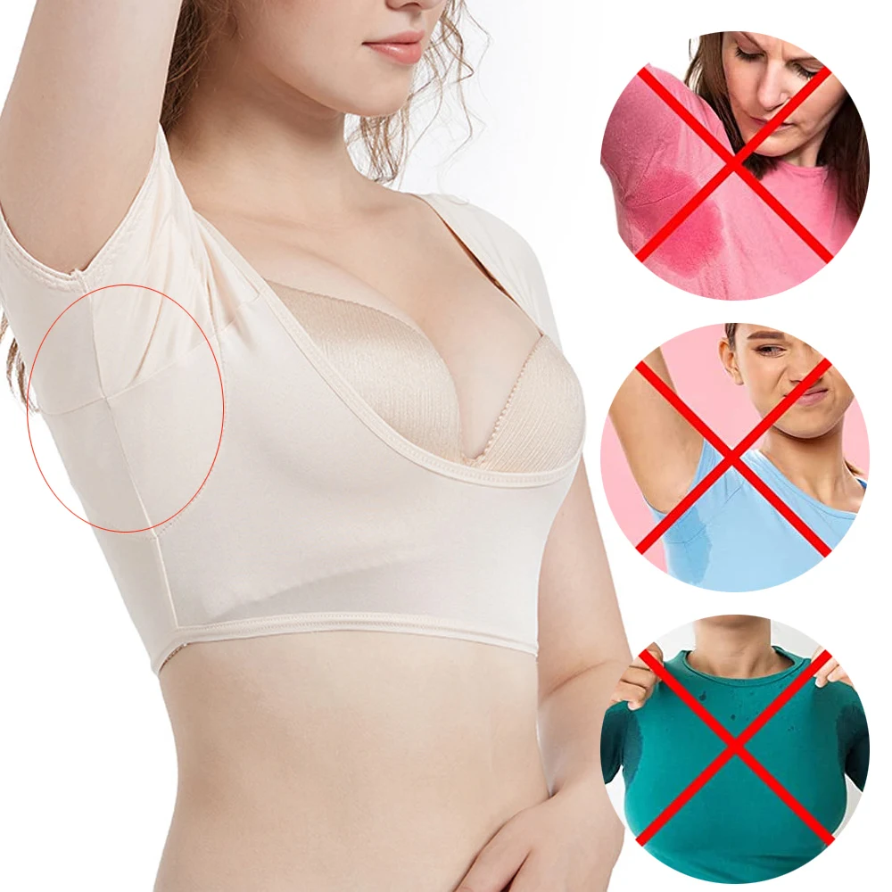 T-shirt Shape Sweat Pads Reusable Washable Underarm Armpit Sweat Pads Perfume Absorbing Breathable Soft Elastic Washable Dress underarm sweat pads