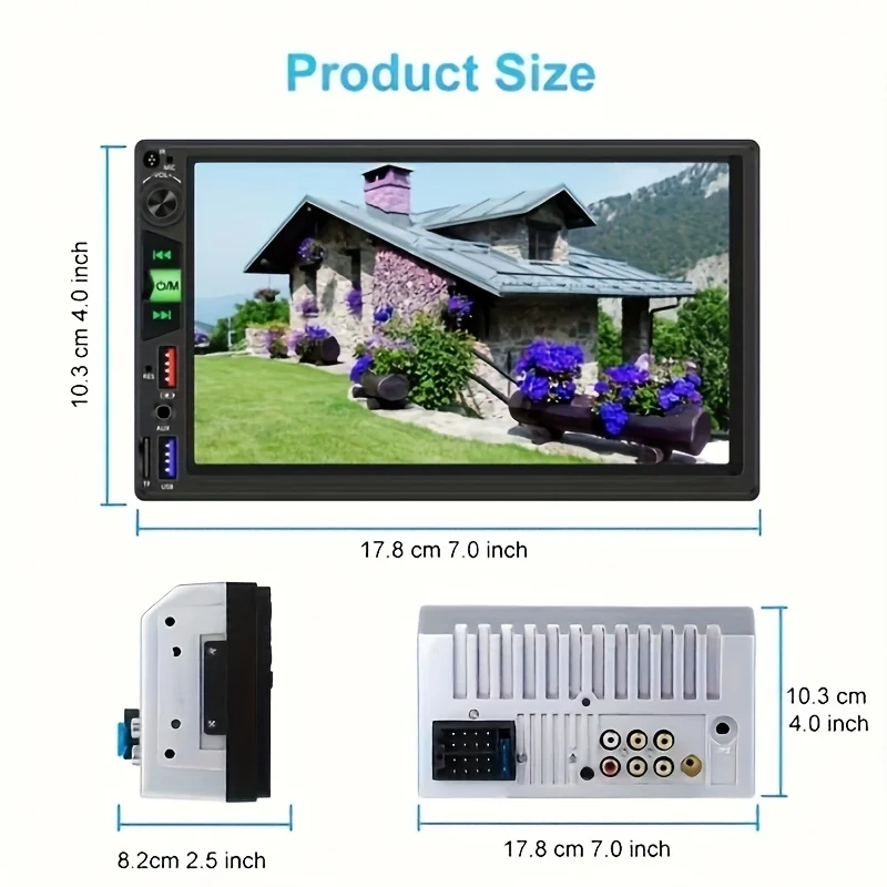 7인치 터치스크린 카 스테레오, 2 Din 헤드폰 입력, FM/USB/AUX SD 기능을 갖춘 멀티미디어 플레이어
