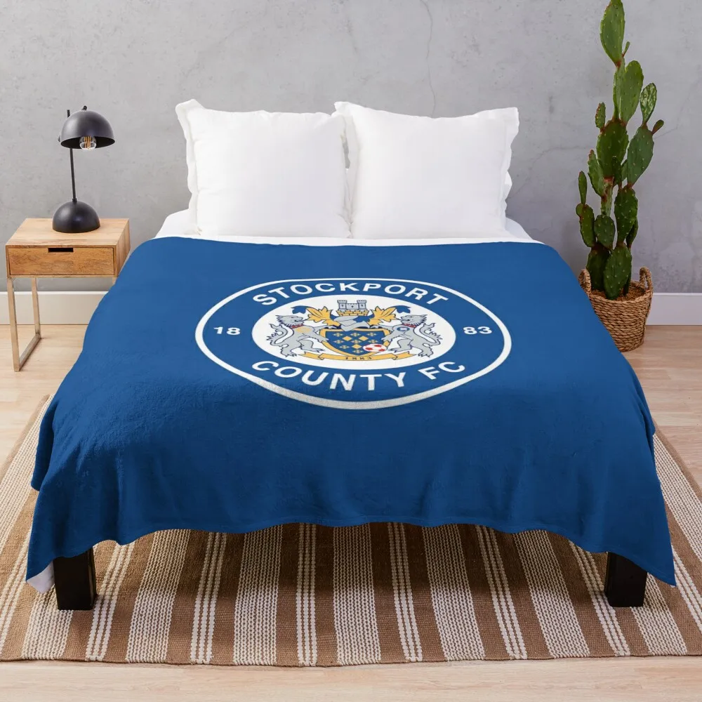 

STOCKPORT COUNTY FC Throw Blanket Plush Decorative Sofas Travel Cute Plaid Blankets