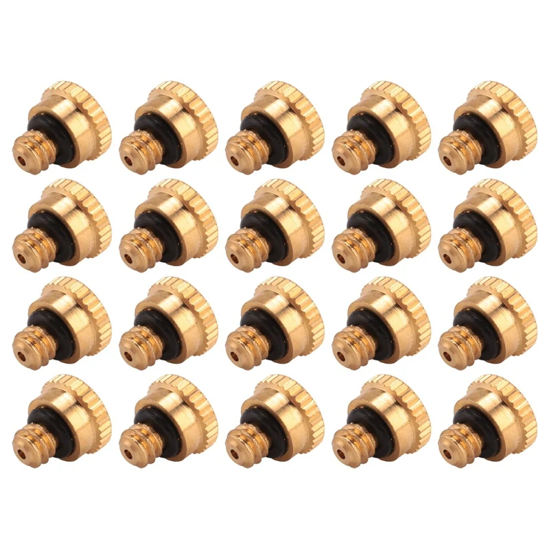 

20Pcs Brass Misting Nozzles For Cooling System 0.012 Inch(0.3 Mm) Water Spray Nozzle Sprinklers Misting Cooling