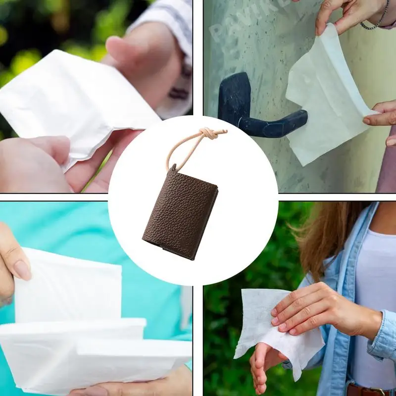 minimalist Pocket tissue box Folding Tissue Storage Bag Portable Waterproof Hanging Napkin Holder Outdoor Camping Hiking Tool