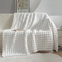 Flannel Fleece Blanket Adult Children Soft Warm Throw Blanket Bed Covers Simple Solid Color Sofa Breathable Bedspreads 1