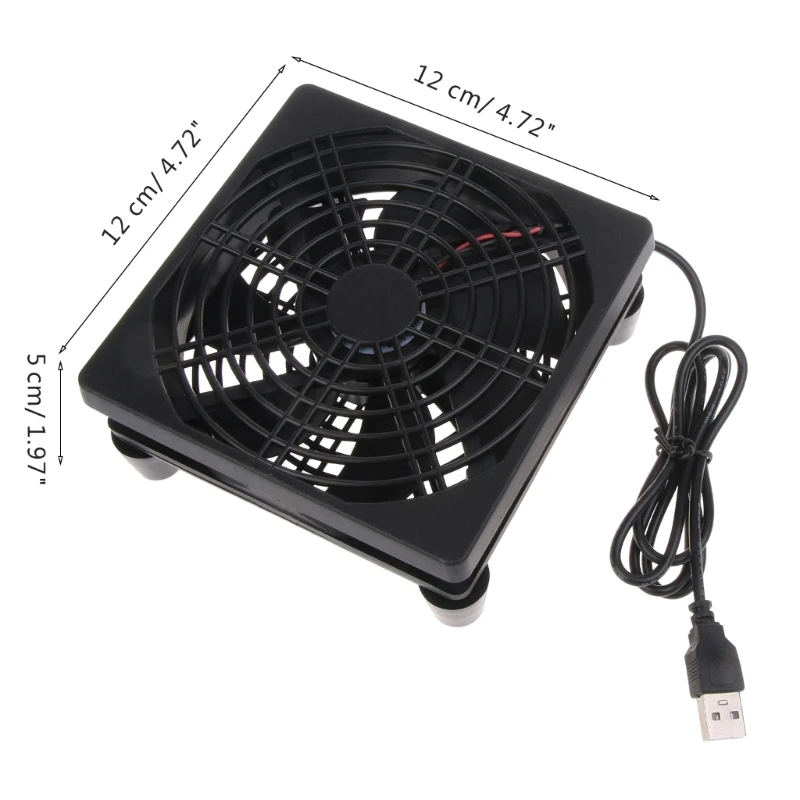 게이밍 PC 선풍기 휴대용 냉각 선풍기, 태블릿 TV 리시버 라우터에 적합, 5V USB 전원, 120mm 선풍기, 1400PRM, 1 단 속도